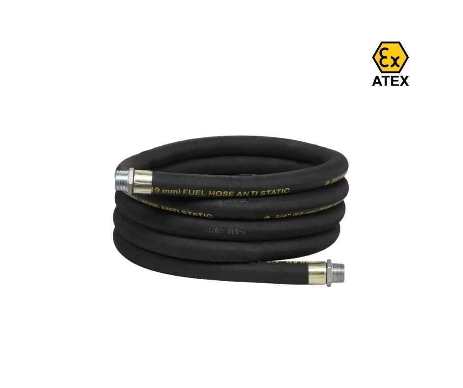 Anti static hose 4 metre for petrol, kerosene and diesel