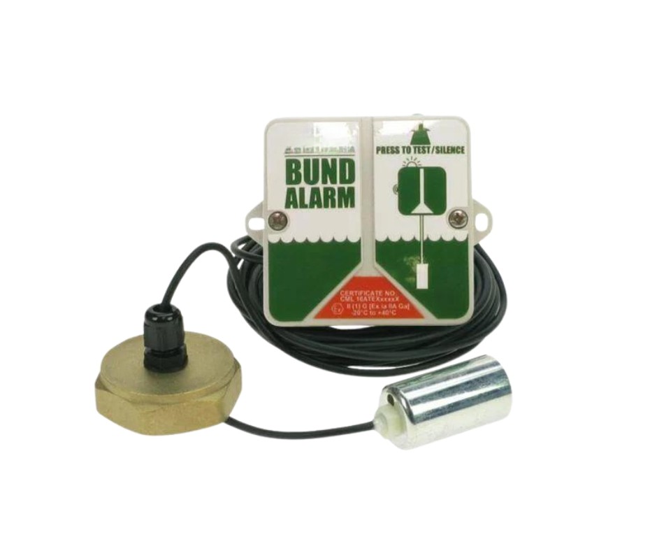 Bund Level tank alarm for detecting bund level for diesel, water and oil
