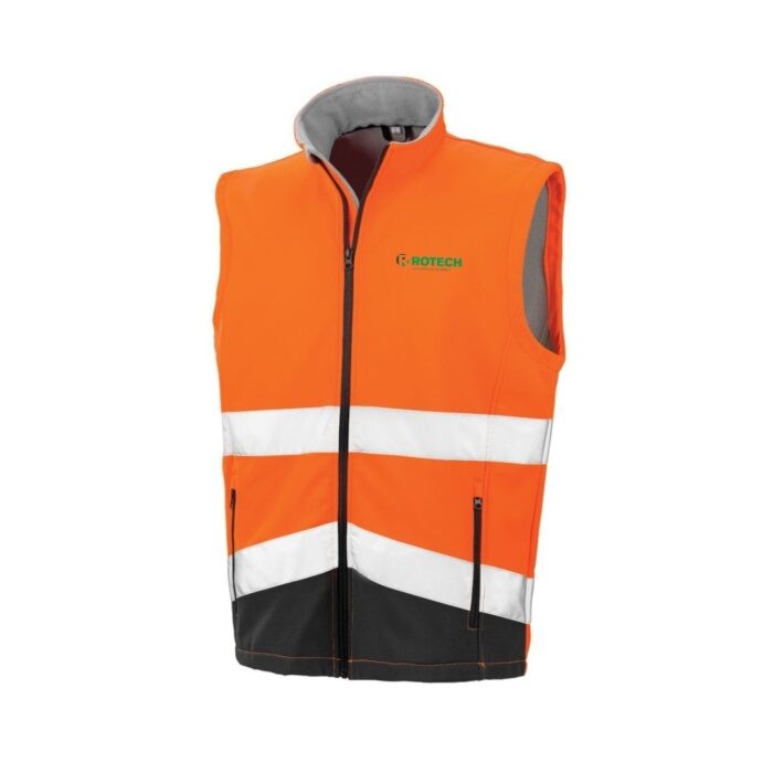 High visibility gilet. Softshell bodywarmer workwear