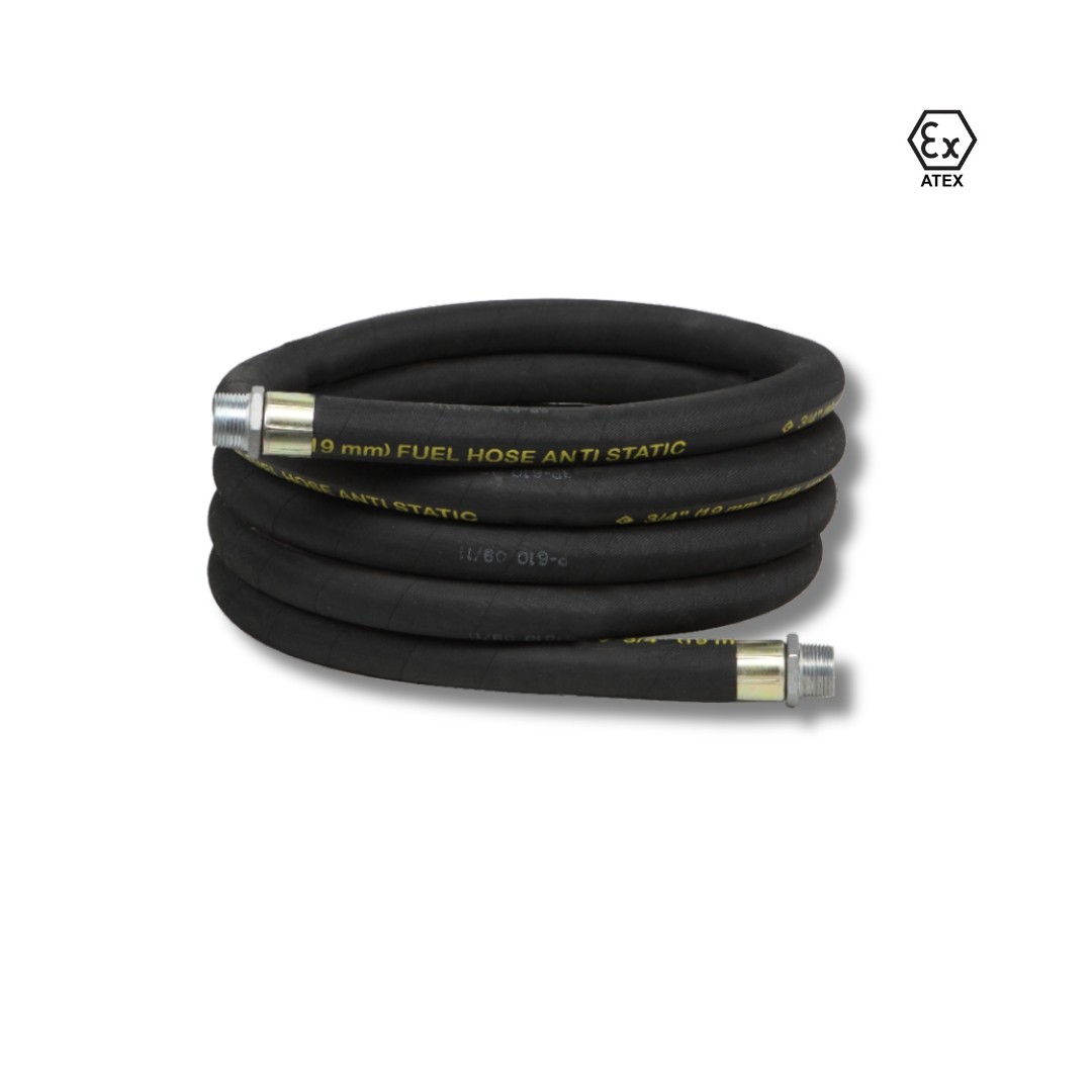 3 or 4 metre anti static hose for use with petrol, diesel or kerosene.