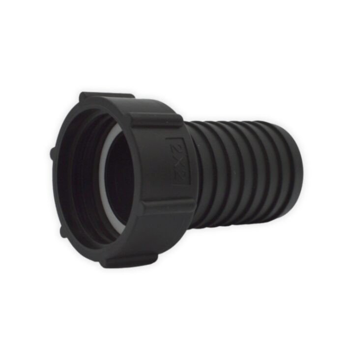 IBC Hose tail fitting with .5" or 2" ribbed hose tail