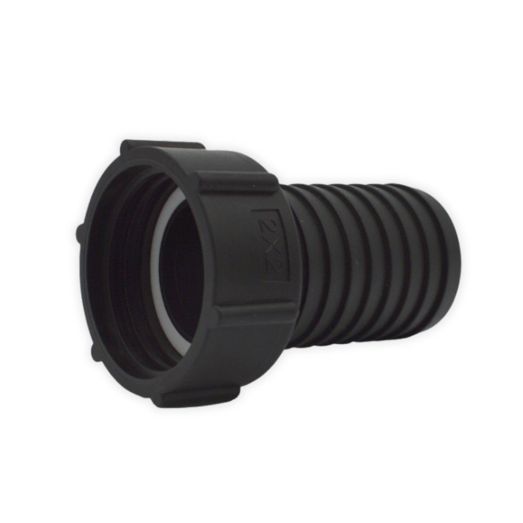 IBC Hose tail fitting with .5" or 2" ribbed hose tail