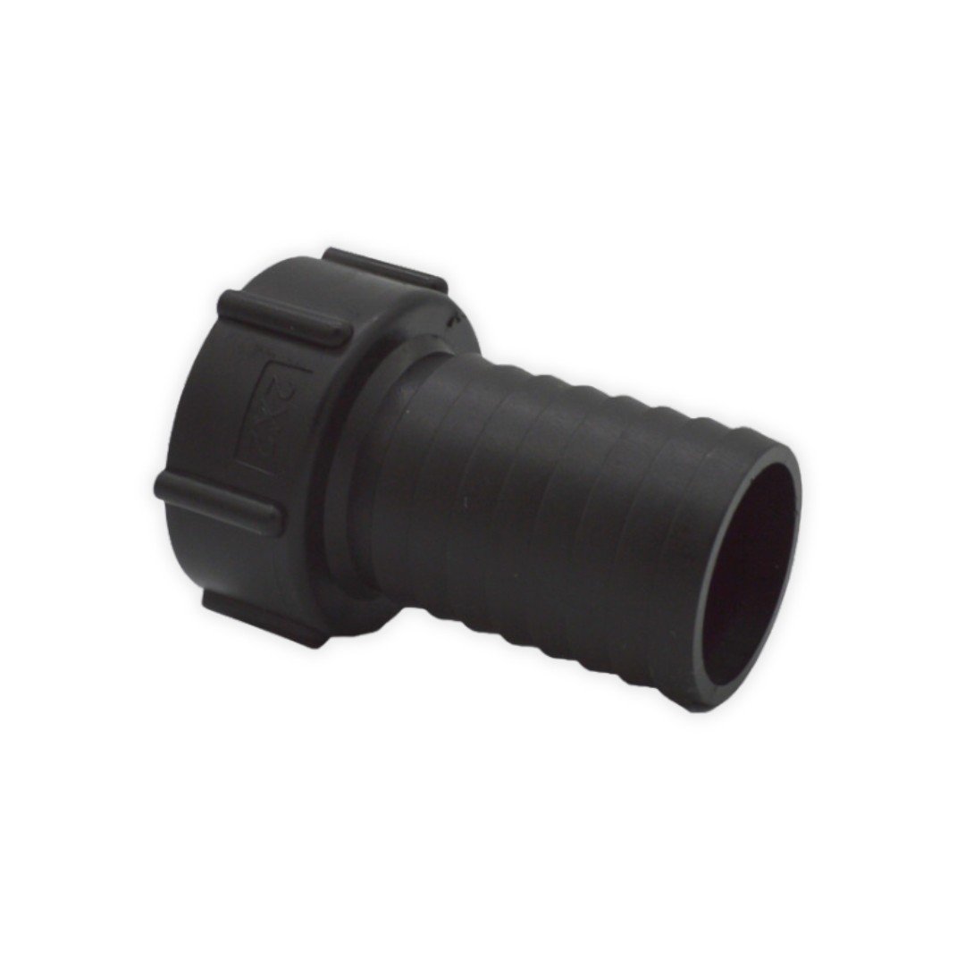 IBC Hose tail fitting with .5" or 2" ribbed hose tail