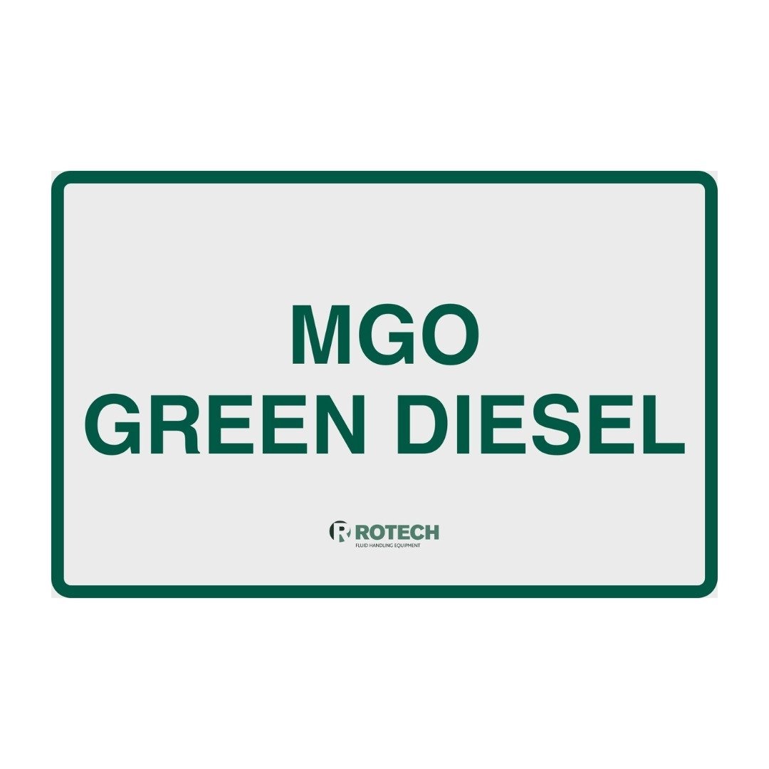 Green diesel sign MGO warning for tanks & pumps