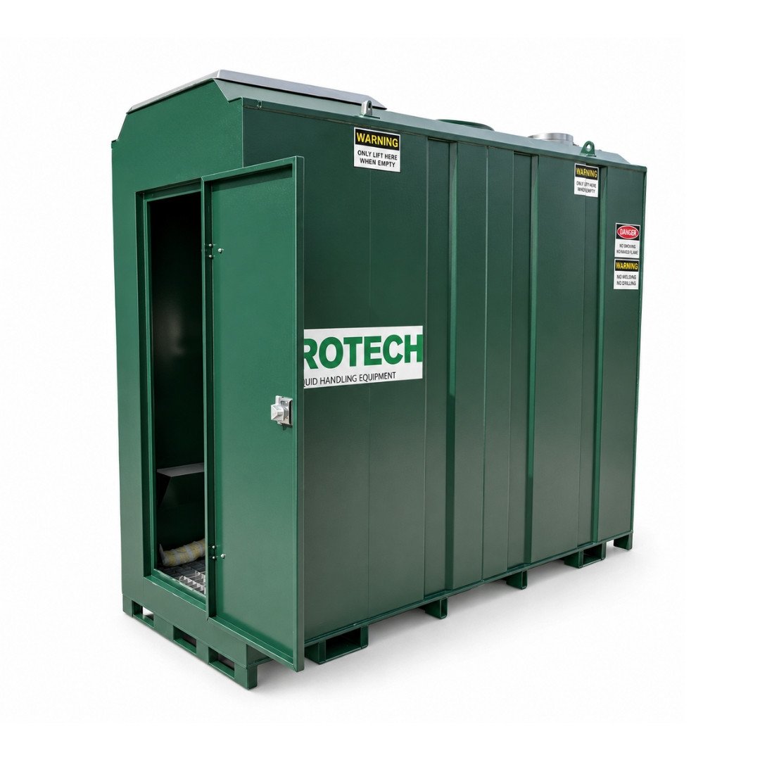 5,000 Litre bunded steel tank with cabinet