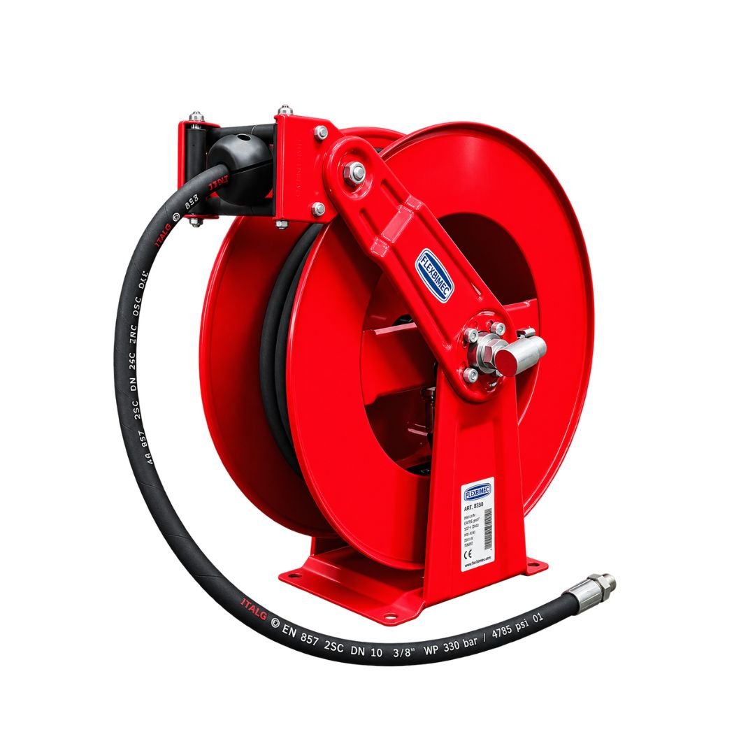 15 metre power washer hose reel with high pressure hose 9081 flexbimec